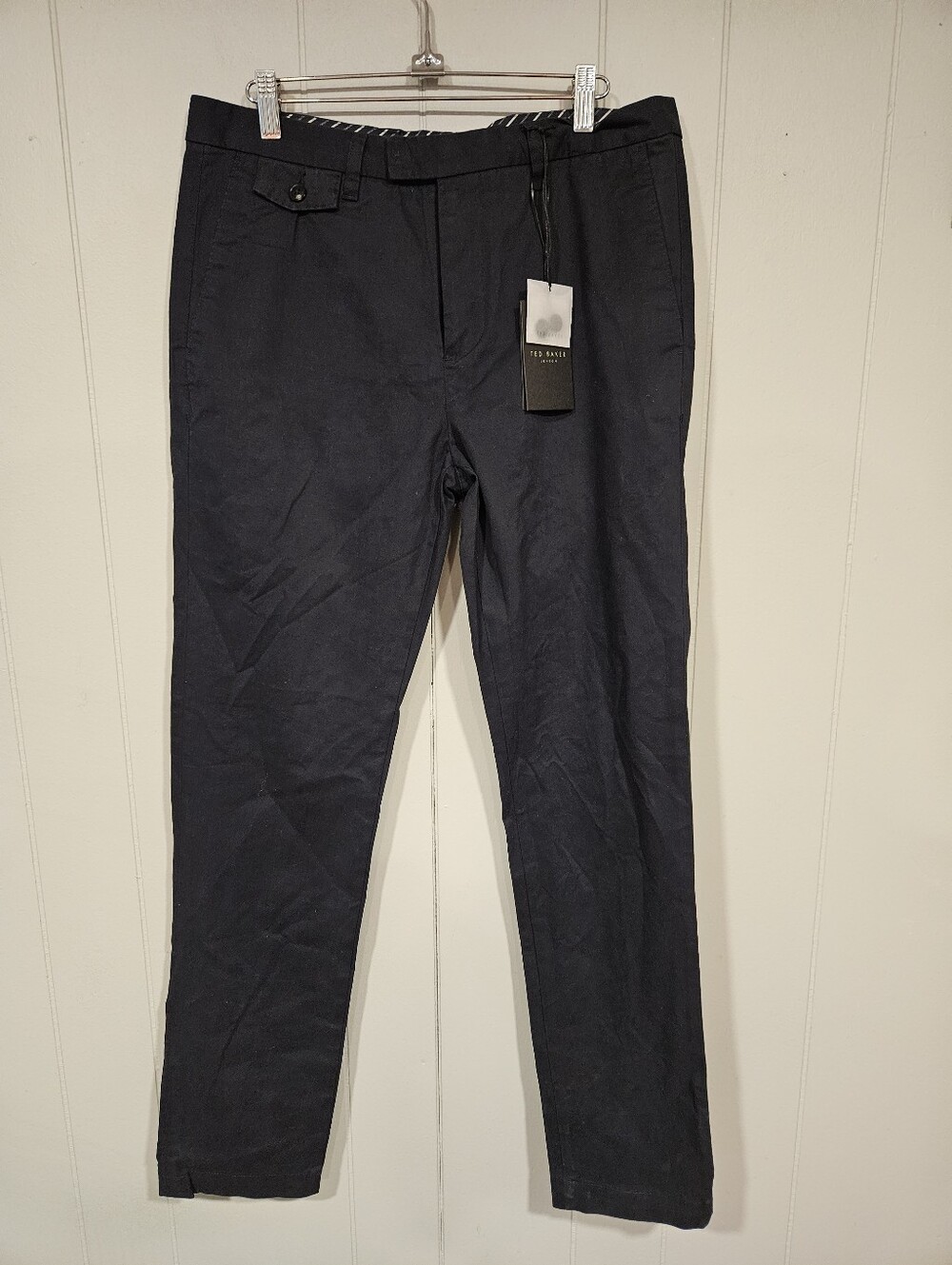 Ted Baker Men's 32x32 Heavy Stretch Cotton Blend Twill Chino Pants Navy Blue NWT